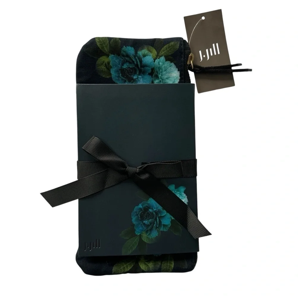 J. Jill Gift Set: Floral Cosmetic Zipper Pouch and Matching Journal